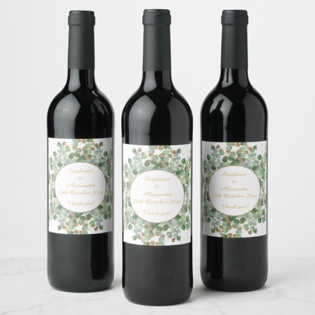 Rótulo De Garrafa De Cerveja Eucalyptus Botânico Sage Branco Circular (Garrafas)