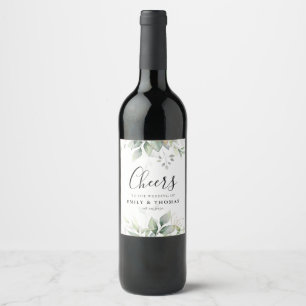 Rótulo De Garrafa De Cerveja Eucalyptus Leaf Greenery Casamento Vinho