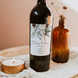 Rótulo De Garrafa De Cerveja Evergreen Winter elegante Cheers to Love