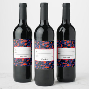 Rótulo De Garrafa De Cerveja Exemplo do Bean do Café Vermelho e Azul-Cinto-Pre