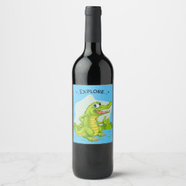 Rótulo De Garrafa De Cerveja explorador de crocodilo