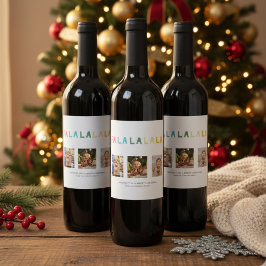 Rótulo De Garrafa De Cerveja Fa La Christmas 3 Photo Collage Cute Pastel