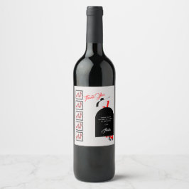 Rótulo De Garrafa De Cerveja Fab Silhouette Glam Red Black Calçados Obrigado An