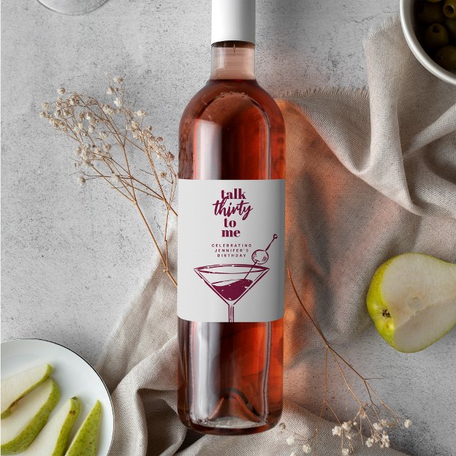 Rótulo De Garrafa De Cerveja Fale 30 comigo, aniversário de 30 anos Cocktail Pa (Criador carregado)