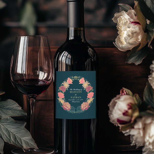 Rótulo De Garrafa De Cerveja Fantasy Encantado Casamento Floral Garden (Criador carregado)