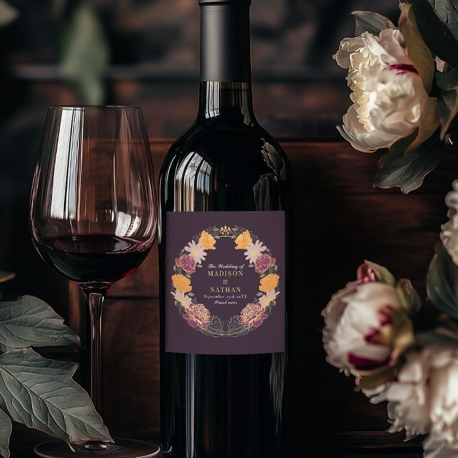 Rótulo De Garrafa De Cerveja Fantasy Encantado Casamento Floral Garden (Criador carregado)