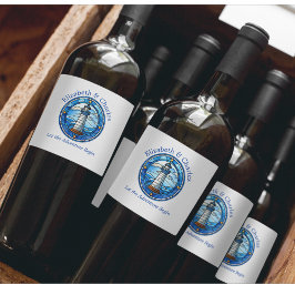 Rótulo De Garrafa De Cerveja Farol de Aventura de Casamento Velejando Náutico