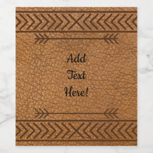 Rótulo De Garrafa De Cerveja Faux Brown Leather