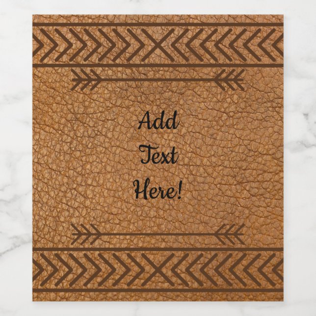 Rótulo De Garrafa De Cerveja Faux Brown Leather (Rótulo Único)