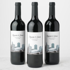 Rótulo De Garrafa De Cerveja Favor de Casamento de Chicago Personalizado