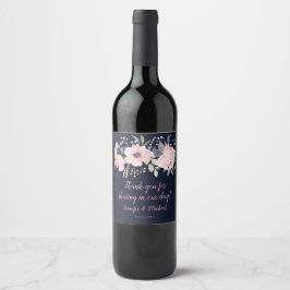 Rótulo De Garrafa De Cerveja Favor de casamento em rosa e azul marinho |