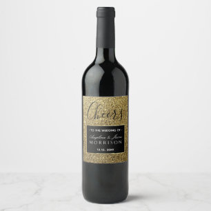 Rótulo De Garrafa De Cerveja Favor De Casamento Preto E Dourado