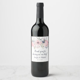 Rótulo De Garrafa De Cerveja Favor de casamento rosa e azul-marinho em branco |