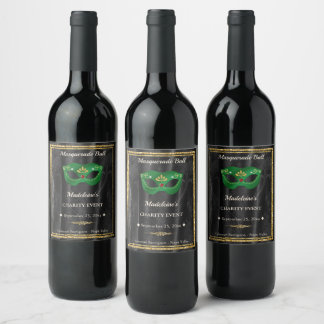 Rótulo De Garrafa De Cerveja Favor de Gala de Máscara Verde Esmeralda com Damas