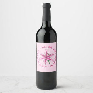 Rótulo De Garrafa De Cerveja Favor do Chá de panela Floral da Flor Lily Rosa