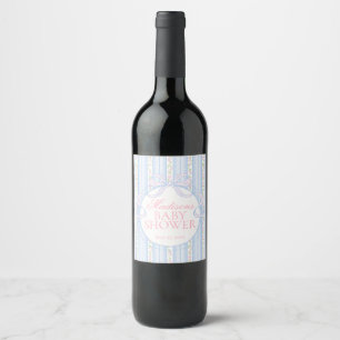 Rótulo De Garrafa De Cerveja Favoritos de Chá de Bebê Floral Azul Vintage Chiqu