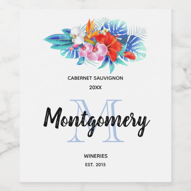 Rótulo De Garrafa De Cerveja Fazer de Vinho Tropical Exótica (Rótulo Único)