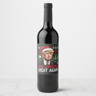 Rótulo De Garrafa De Cerveja Fazer Excelente De Natal Novamente Feio Trump Do S