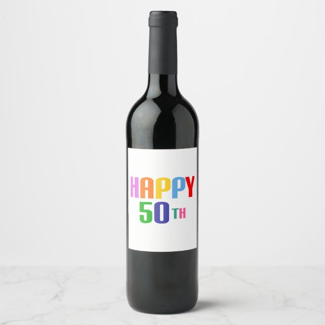 Rótulo De Garrafa De Cerveja Feliz 50º (Frente)