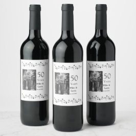 Rótulo De Garrafa De Cerveja Feliz 50º aniversário adicionar nome do casal data