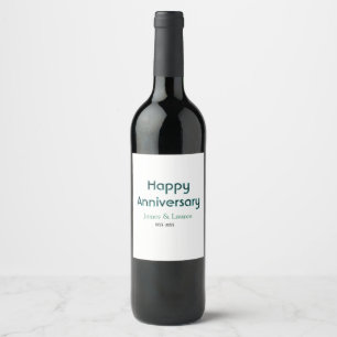 Rótulo De Garrafa De Cerveja Feliz aniversário de casamento nome data ano simpl