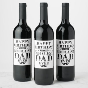 Rótulo De Garrafa De Cerveja Feliz Aniversário para o Rótulo de Vinho do Pai