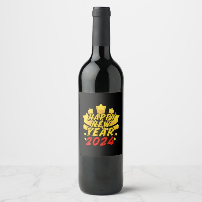 Rótulo De Garrafa De Cerveja Feliz Ano Novo 2024  (Frente)
