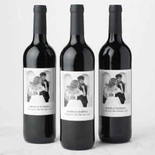 Rótulo De Garrafa De Cerveja Feliz & Casado - Natal Personalizado de Recém-Casa