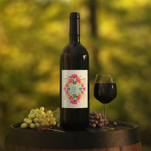 Rótulo De Garrafa De Cerveja Feliz dia de as mães floral