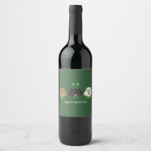 Rótulo De Garrafa De Cerveja Feliz Dia de São Patrício Maltipoo Dogs