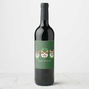 Rótulo De Garrafa De Cerveja Feliz Dia de São Patrício Pembroke Welsh Corgi Dog