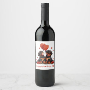 Rótulo De Garrafa De Cerveja Feliz Dia dos Namorados Cães Rottweiler