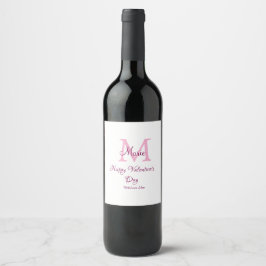 Rótulo De Garrafa De Cerveja Feliz dia dos namorados monograma rosa nome amor m