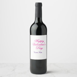Rótulo De Garrafa De Cerveja Feliz dia dos namorados rosa roxo xoxo amor nome c