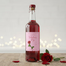 Feliz Dia dos Namorados Rótulo de Vinho Personaliz