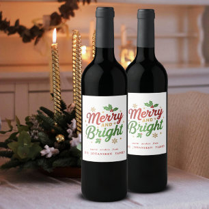 Rótulo De Garrafa De Cerveja Feliz e Brilhante Tendência de Natal Moderna Festi