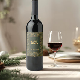 Rótulo De Garrafa De Cerveja Feliz E Fragmento Verde Brilhante Dourado