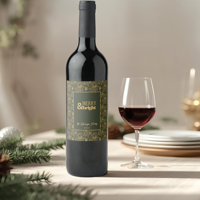 Rótulo De Garrafa De Cerveja Feliz E Fragmento Verde Brilhante Dourado (Criador carregado)