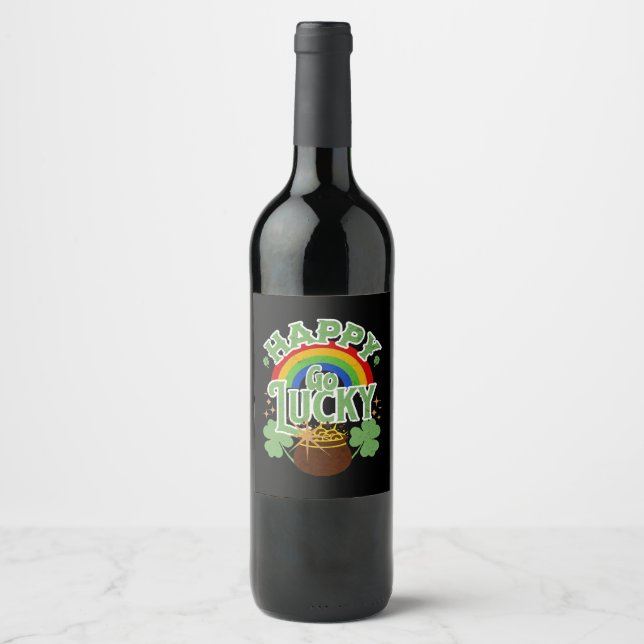 Rótulo De Garrafa De Cerveja Feliz e Sortudo (Frente)