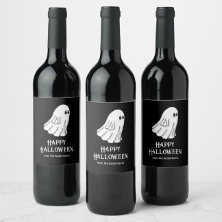 Rótulo De Garrafa De Cerveja Feliz Halloween do Fantasma