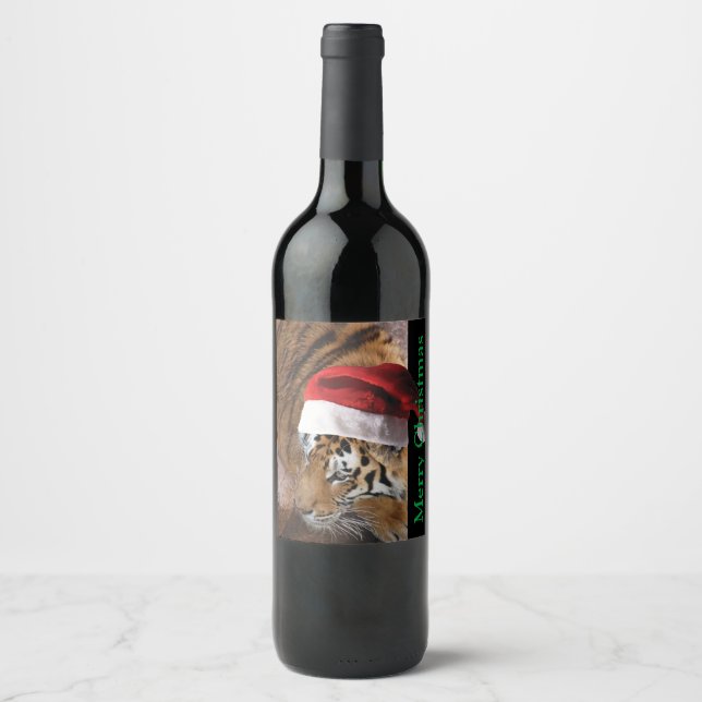 Rótulo De Garrafa De Cerveja Feliz Natal Bengal Tiger (Frente)