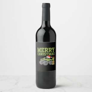 Rótulo De Garrafa De Cerveja Feliz Natal Caminhão Monstro Meninos Crianças Nata