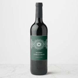Rótulo De Garrafa De Cerveja Feliz Natal floral minimalista moderna