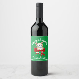 Rótulo De Garrafa De Cerveja Feliz Natal para vocês com Gambá