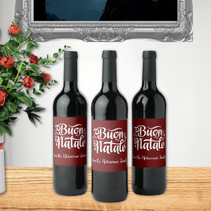 Rótulo De Garrafa De Cerveja Feliz Natal Simple Red Natal Italiano