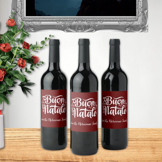 Rótulo De Garrafa De Cerveja Feliz Natal Simple Red Natal Italiano (Criador carregado)