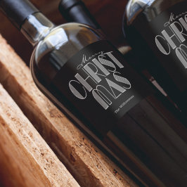 Rótulo De Garrafa De Cerveja Feliz Natal Tipografia Retro Preta