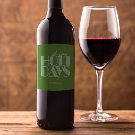 Rótulo De Garrafa De Cerveja Feliz Natal Tipografia Retro Verde