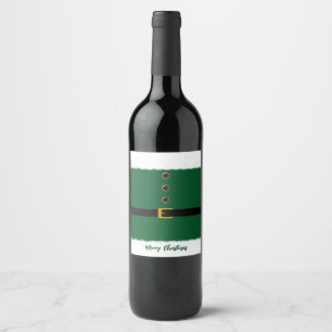 Rótulo De Garrafa De Cerveja Feliz Natal-Traje Verde do Papai Noel-