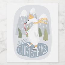 Feliz Natal. Urso polar de inverno bonito e engraç